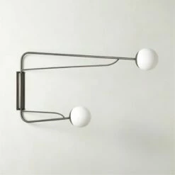 Ahva Blackened Brass Double Arm Articulating Wall Sconce Light