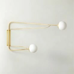 Ahva Polished Brass Double Arm Articulating Wall Sconce Light