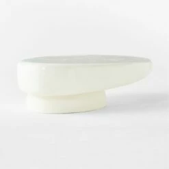 Alastor Oval High-Gloss White Concrete Coffee Table -marin sHOP AlastorWhtCoffeeTable3QSSS23