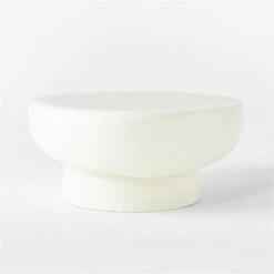 Alastor Oval High-Gloss White Concrete Coffee Table -marin sHOP AlastorWhtCoffeeTableSDSSS23