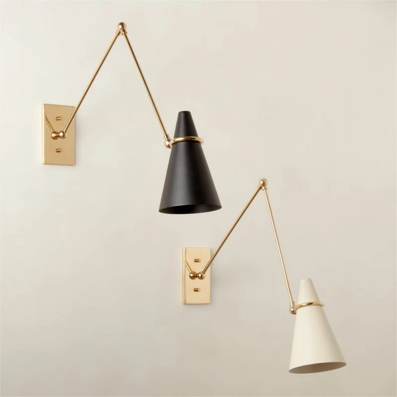 Aldus Black And Polished Brass Articulating Wall Sconce 7 Aldus Black And Polished Brass Articulating Wall Sconce - Image 5