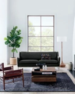 Faux Potted Fiddle Leaf Fig 7' -marin sHOP AlfredBlackLeatherSofaAG19 1