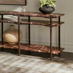 Ember Red Marble Console Table -marin sHOP AlizeRugMarqueePCS23