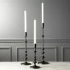 Allis Black Taper Candle Holders Set Of 3 -marin sHOP AllisTaperHolderGrpFHF17