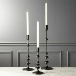 Allis Black Taper Candle Holders Set Of 3