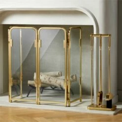 Amos Brass Fireplace Screen 9 Amos Brass Fireplace Screen -marin sHOP AmosBrassFireplaceGroupFHF21