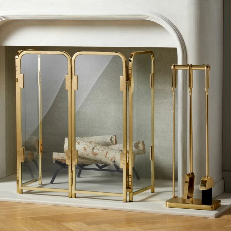 Amos Brass Fireplace Screen 5 Amos Brass Fireplace Screen - Image 3