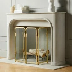 Amos Brass Fireplace Screen 8 Amos Brass Fireplace Screen -marin sHOP AmosBrassFrplcScreenAVSHF21