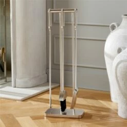3-Piece Amos Polished Nickel Fireplace Tools