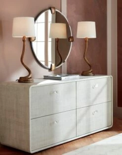 Snake Bronze Table Lamp -marin sHOP ArcherLacqueredLinenLowJL19