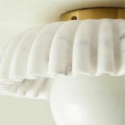 Ariel Fluted Marble Flush Mount Light -marin sHOP ArielFltdMrblFlushMountAVSHS21