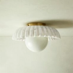 Ariel Fluted Marble Flush Mount Light