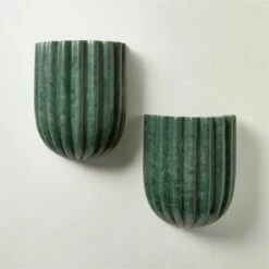 Ariel Fluted Green Marble Wall Sconce Light -marin sHOP ArielGreenMarbleSconceAV2SHS23