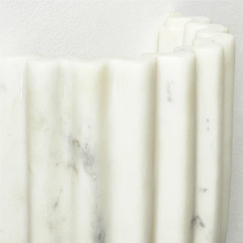 Ariel Fluted White Marble Wall Sconce Light 5 Ariel Fluted White Marble Wall Sconce Light - Image 3