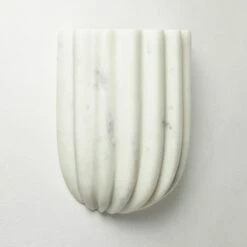 Ariel Fluted White Marble Wall Sconce Light