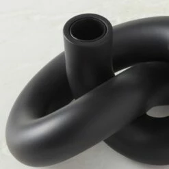 Asha Black Knotted Double Taper Candle Holder -marin sHOP AshaDblTaperHolderBlkAVSHS23