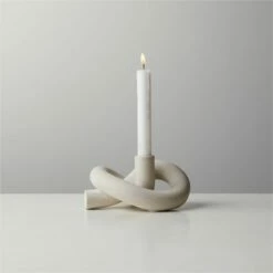 Asha Speckled Cement Knotted Taper Candle Holder 8 Asha Speckled Cement Knotted Taper Candle Holder -marin sHOP AshaTaperHolderAVSHS21