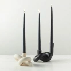 Asha Black Knotted Double Taper Candle Holder -marin sHOP AshaTaperHolderGroupAVFHS23 1