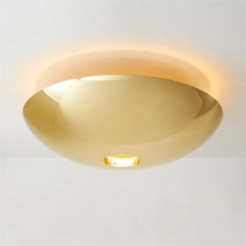 Auden Polished Brass Flush Mount Light 16.5" 4 Auden Polished Brass Flush Mount Light 16.5" - Image 2