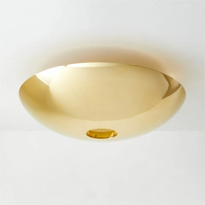 Auden Polished Brass Flush Mount Light 16.5" 3 Auden Polished Brass Flush Mount Light 16.5"