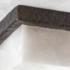 Auric Aluminum And Alabaster Flush Mount Light -marin sHOP AuricCtAlmNAlbtFlushMountAVSHS23