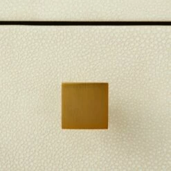 Avalon 3-Drawer Gold Desk With Ivory Shagreen Top -marin sHOP AvalonIvoryFauxShgrnDeskAV20