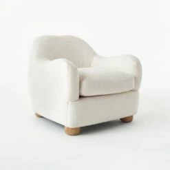 Bacio Cream Boucle Lounge Chair With Bleached Oak Legs -marin sHOP BacioLoungeChairCream3QSSS21