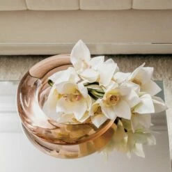 Bangle Dirty Rose Glass Decorative Bowl -marin sHOP BangleAmberLowGlassBowlNV20 1x1