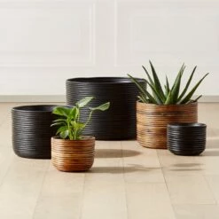 Basket Burnt Rattan Planters -marin sHOP BasketRttnPlantersFHS21