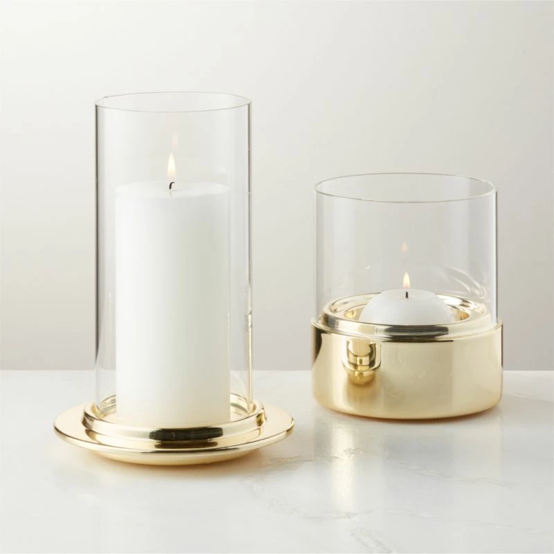 Alta And Bassa Champagne Brass Hurricane Candle Holders 3 Alta And Bassa Champagne Brass Hurricane Candle Holders