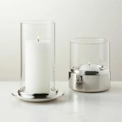 Alta And Bassa Stainless Steel Hurricane Candle Holders