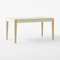 Beto White Shagreen Desk With Drawer -marin sHOP BetoIvoryShagreenDesk3QAVSSF23