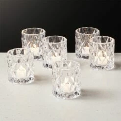 Betty Glass Tealight Candle Holder Set Of 6