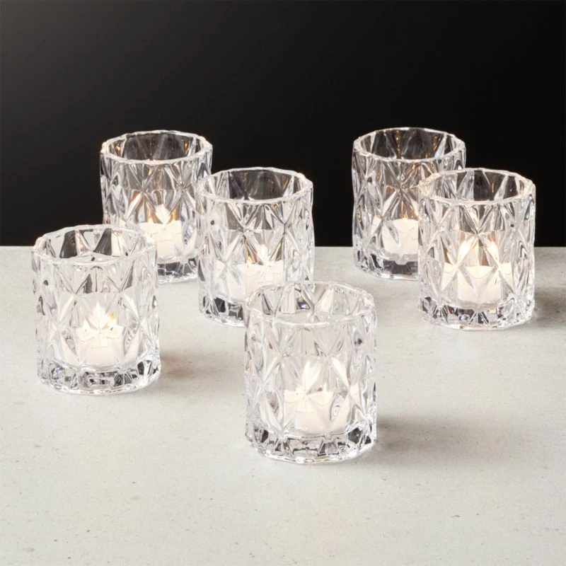 Betty Glass Tealight Candle Holder Set Of 6 3 Betty Glass Tealight Candle Holder Set Of 6