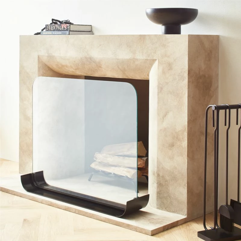 Black Curve Fireplace Screen 4 Black Curve Fireplace Screen - Image 2