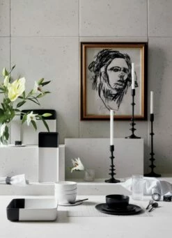 Allis Black Taper Candle Holders Set Of 3 -marin sHOP BlackDipServewareCrispSP18