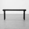 Small Black Leather Woven Bench
