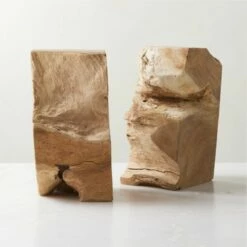Teak Bookends Set Of 2 -marin sHOP BleachedTeakBookendsS2AV2SHS23