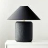 Block Black Lacquered Linen Table Lamp -marin sHOP BlockBlkTableLampSHF23