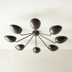 Boccia Curved Shade Matte Black Flush Mount Light