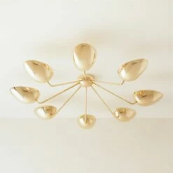 Boccia Curved Shade Brass Flush Mount LIght