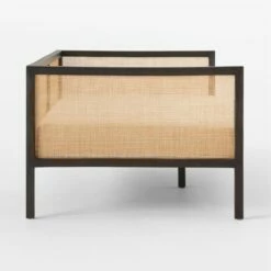 Boho Ivory Boucle And Black Rattan Daybed Twin -marin sHOP BohoBlkDaybedWBclCvrSDSSF21