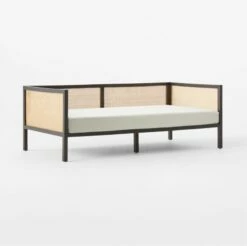 Boho White Linen And Black Rattan Daybed Twin 7 Boho White Linen And Black Rattan Daybed Twin -marin sHOP BohoBlkDaybedWPearlCvr3QSSS22