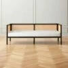 Boho White Linen And Black Rattan Daybed Twin -marin sHOP BohoBlkDaybedWPearlCvrSHS22