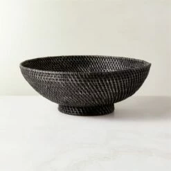 Borneo Woven Rattan Black Bowl