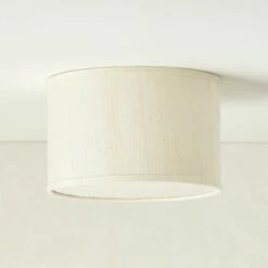Boum Raw Silk Drum Flush Mount Light 10"