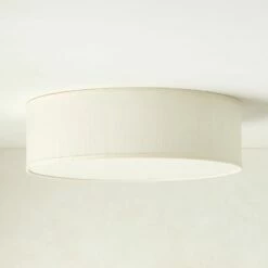 Boum Raw Silk Drum Flush Mount Light 19.75"