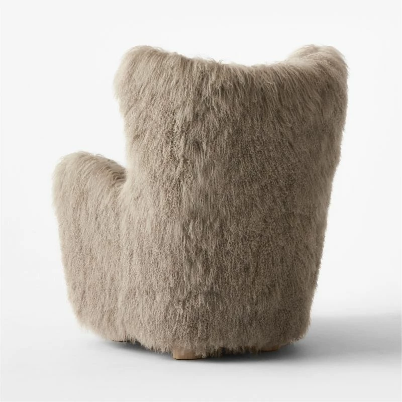 Bozzi Taupe Mongolian Sheepskin Accent Chair 9 Bozzi Taupe Mongolian Sheepskin Accent Chair - Image 7