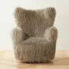 Bozzi Taupe Mongolian Sheepskin Accent Chair -marin sHOP BozziDkGryMnglnShpsknChrSHF22