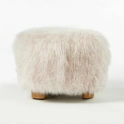 Bozzi Mongolian Sheepskin Ottoman -marin sHOP BozziMnglnShpsknOttomanSOSSS21